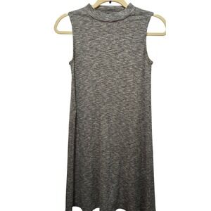 Madewell Heathered Gray Mock Neck Sleeveless‎ A-Line Knit Dress Women's XS